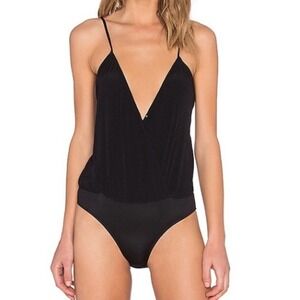 Lovers + friends cami wrap crepe spaghetti strap bodysuit